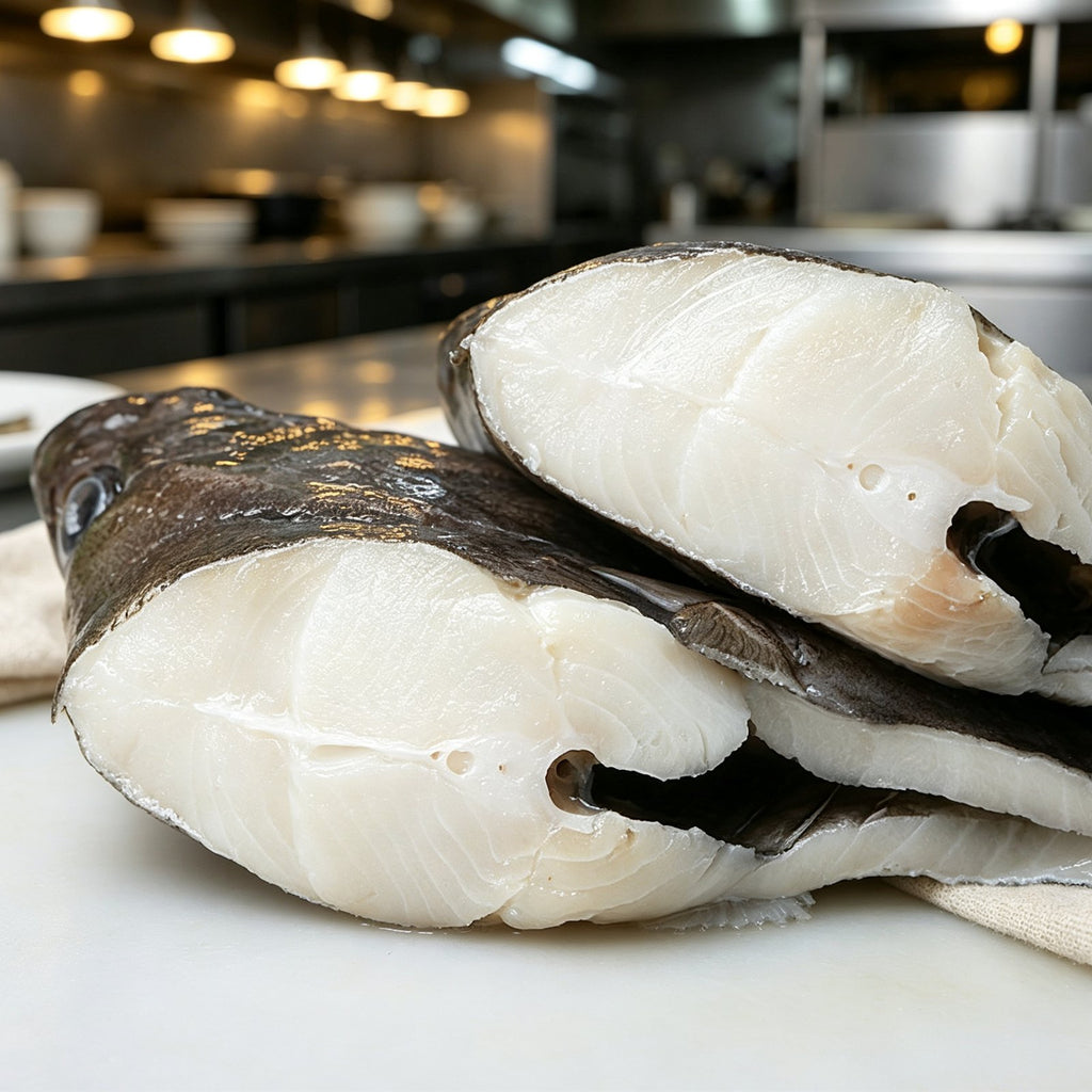 Fresh Skin-On Halibut Steak Cuts