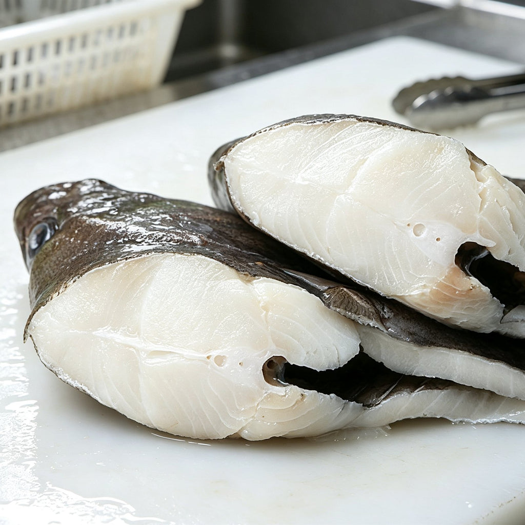 Fresh Skin-On Halibut Steak Cuts