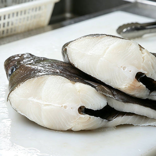 Fresh Skin-On Halibut Steak Cuts